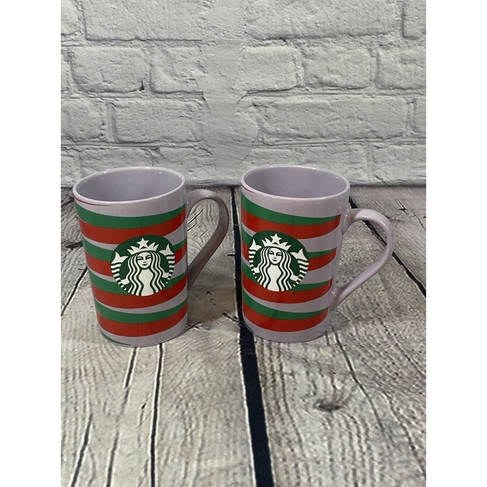 Starbucks 11‎ oz 2020 Mug Set Modern Christmas Festive Lavender Green Red